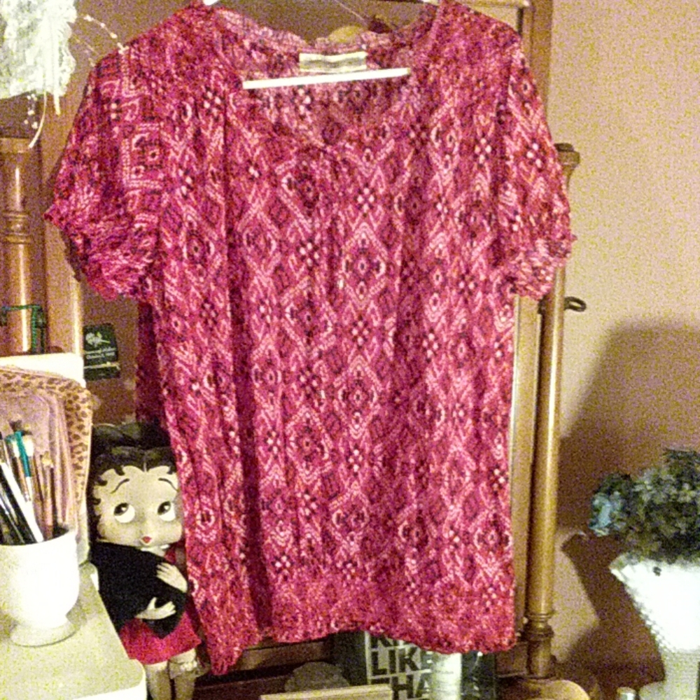 Pretty red blouse "Faded Glory" large 12/14